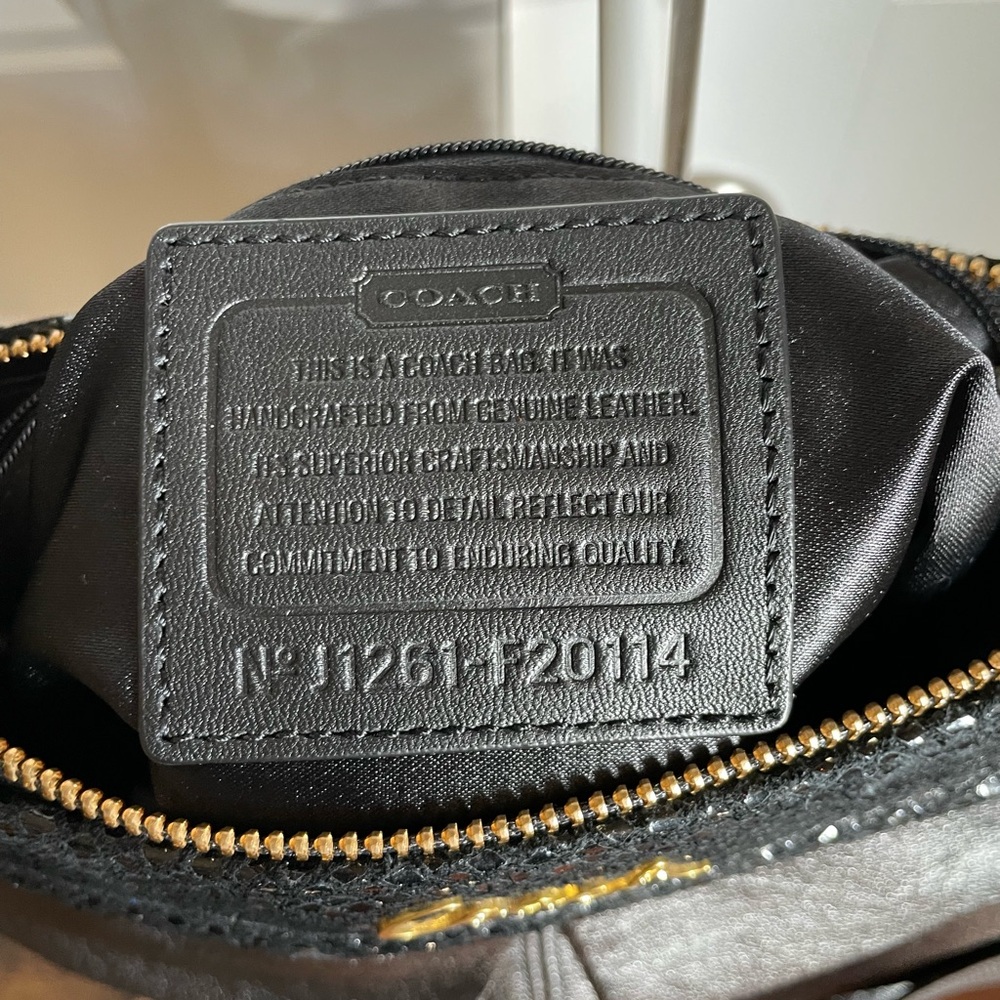Coach NWT Black Ashley Hippie Leather Bag - Picture 5 of 10